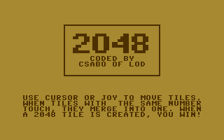 2048 Title Screenshot