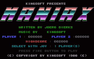 Maniax Title Screenshot